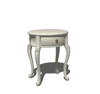 欧式实木边几su模型