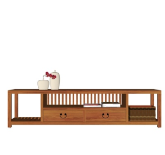 新中式电视柜su模型