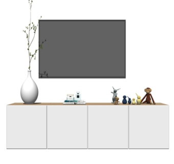 现代电视柜su模型