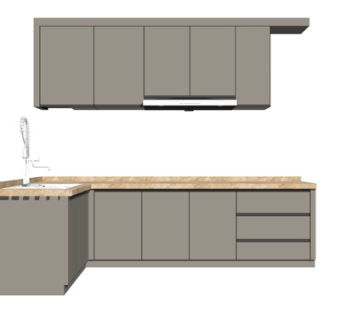 现代橱柜su模型