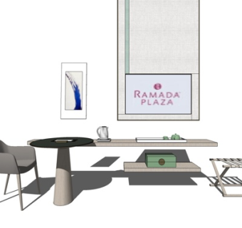 现代休闲桌椅su模型