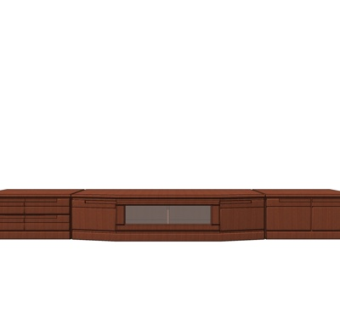 新中式电视柜su模型