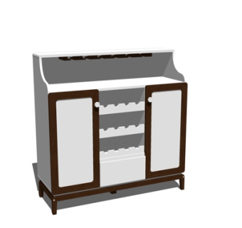 现代酒柜su模型