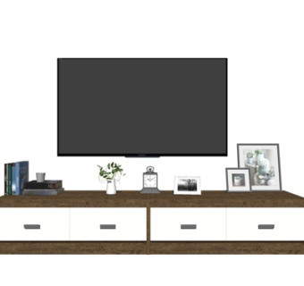 现代电视柜su模型