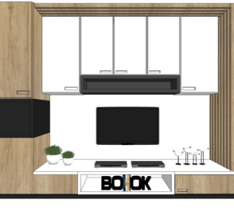 现代电视柜su模型