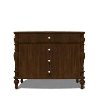 简欧边柜su模型