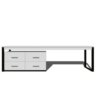 新中式书桌su模型