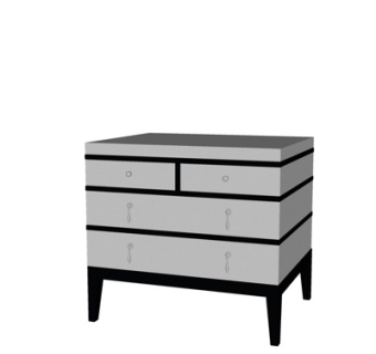 新中式边柜su模型