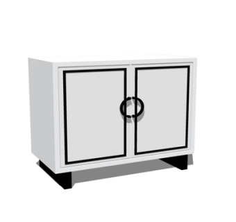 新中式边柜su模型