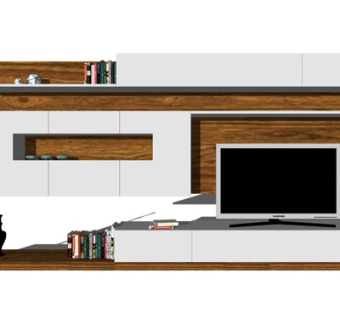 现代电视柜su模型