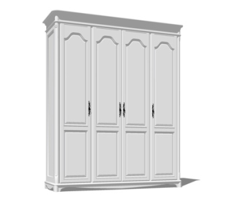 简欧衣柜su模型