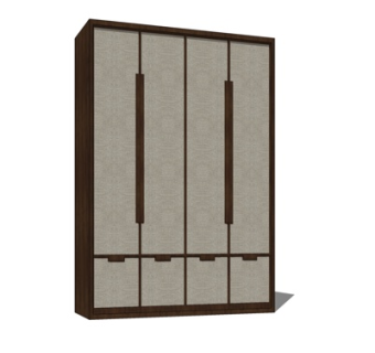 新中式衣柜su模型