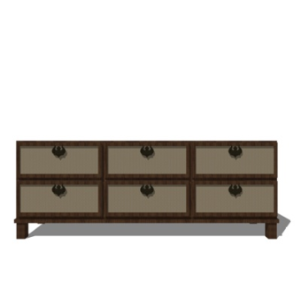 新中式边柜su模型