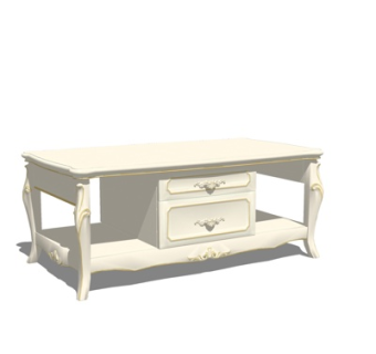 简欧茶几su模型