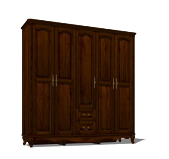 简欧衣柜su模型