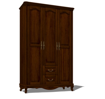 简欧衣柜su模型