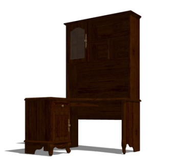 简欧书桌su模型