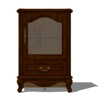 简欧边柜su模型