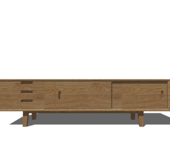 新中式电视柜su模型