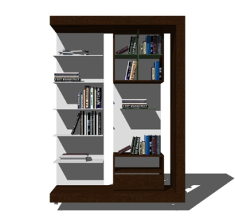 现代书柜su模型