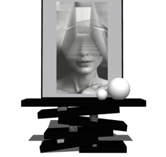 现代端景台su模型