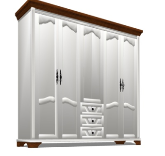 简欧衣柜su模型