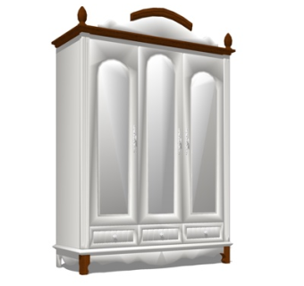 简欧衣柜su模型