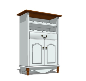 简欧酒柜su模型