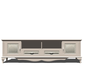 简欧电视柜su模型