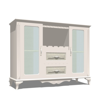 简欧酒柜su模型