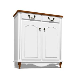 美式边柜su模型