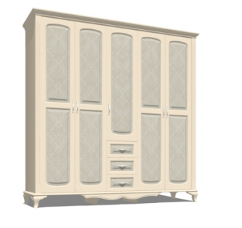 简欧衣柜su模型