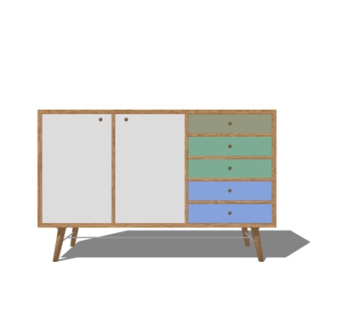 北欧边柜su模型