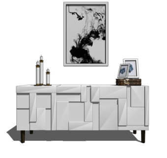 现代边柜su模型