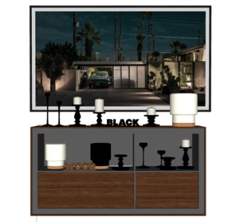 现代边柜su模型