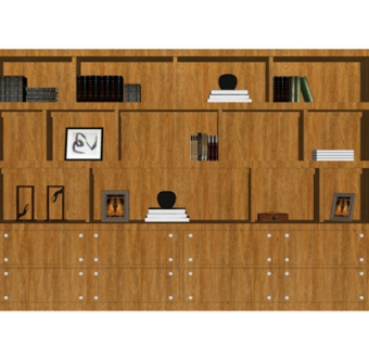 现代装饰柜su模型