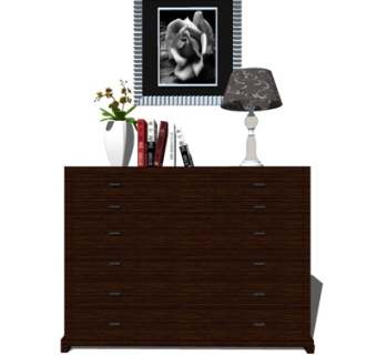 现代边柜su模型