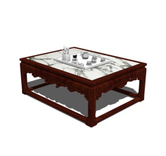 中式茶几su模型