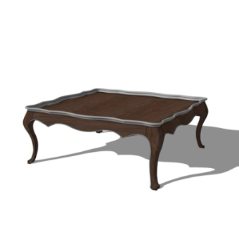 欧式实木茶几su模型