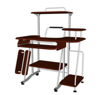 现代铁艺电脑桌su模型