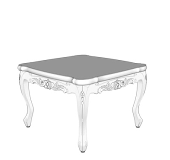 欧式方形茶几su模型