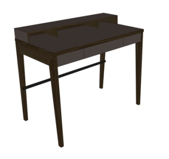 现代实木书桌su模型