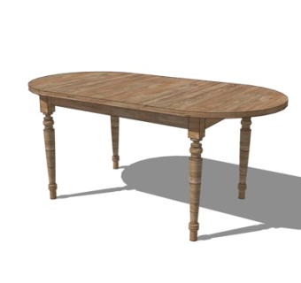 欧式实木餐桌su模型