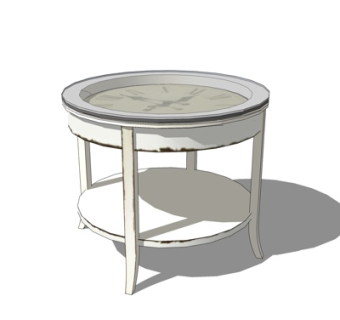 现代实木圆几su模型