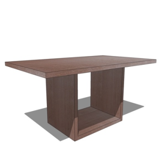 现代实木书桌su模型