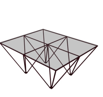 现代玻璃茶几su模型