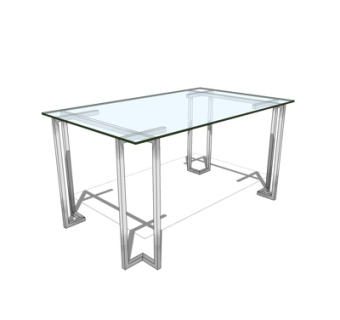 现代玻璃茶几su模型