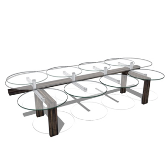 现代玻璃茶几su模型