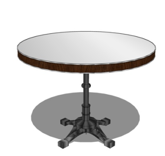 现代实木圆几su模型