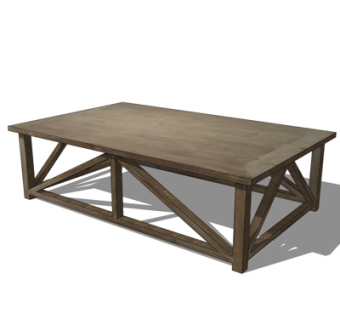 现代实木茶几su模型